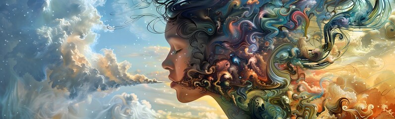 abstract women oil painting background