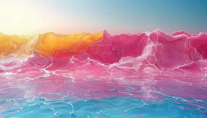 Salt Flats with artistic land art flat design top view creative expression theme animation Splitcomplementary color scheme
