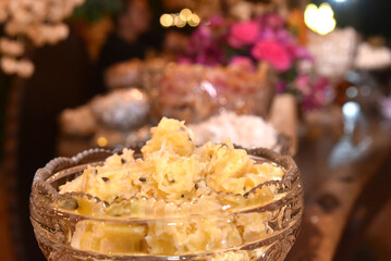 candy table chocolates party buffet wedding decoration dishes flowers arrangements restaurant dining table