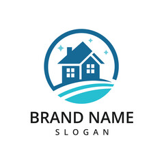 Fototapeta premium Home Helpers Logo ,cleaning services or Housekeeping symbol