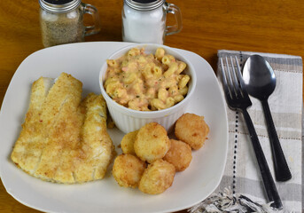 baked haddock with scallops and lobster mac and cheese