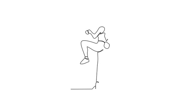 Animated self drawing of wall climbing video illustration. wall climbing design in simple linear continuous style video concept. Sports themes design for your asset great video illustration concept.