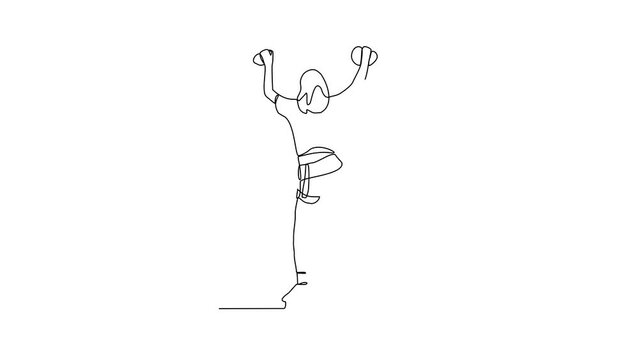 Animated self drawing of wall climbing video illustration. wall climbing design in simple linear continuous style video concept. Sports themes design for your asset great video illustration concept.
