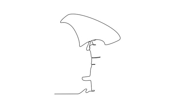 Animated self drawing of wing foil sport video illustration. Wing foil design in simple linear continuous style video concept. Sports themes design for your great asset video illustration concept.