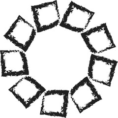 Square brush strokes geometric shape. Design elements