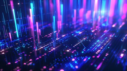 Obraz premium Abstract digital chart background with stock business graphs, statistics, and diagrams depicting data exchange in finance, economic trends, and trade.