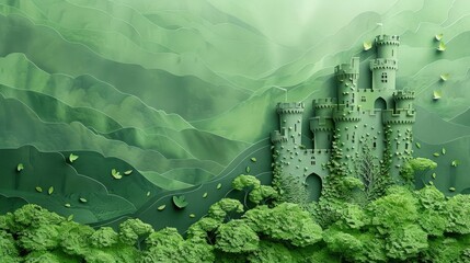 Obraz premium Generate a digital painting of a mystical castle