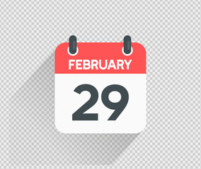 February 29 Calendar icon vector illustration Blank background	
