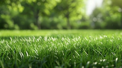 Macro view highlighting the intricate, blade-like structure and varied shades of green within a grassy expanse. Detailed, botanical concept