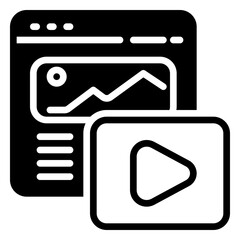 Video icon, glyph icon style