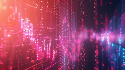 Naklejka premium Abstract digital chart background with stock business graphs, statistics, and diagrams depicting data exchange in finance, economic trends, and trade.