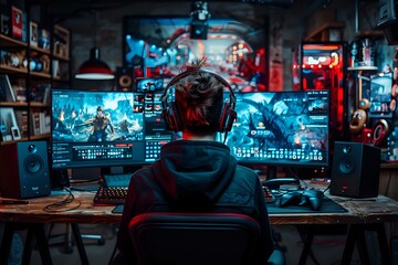 Illustration showcasing the role of a Game Developer in the gaming industry