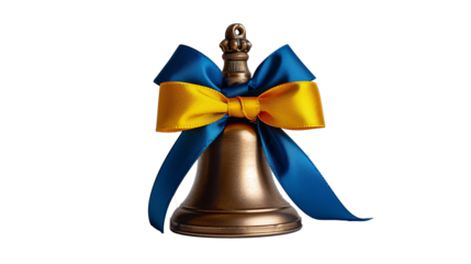back to school ukraine flag bell isolated on white