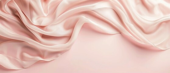 Obraz premium Elegant soft pink silk fabric, flowing and smooth texture perfect for background, fashion, and luxury design concepts.