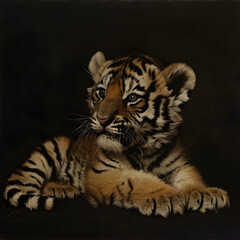 Obraz premium tiger cub in nature