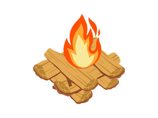 Campfire Wood Illustration