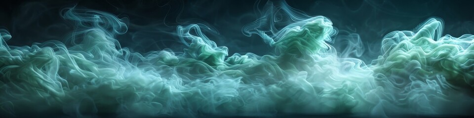 Obraz premium Green smoke and fog swirling ominously. 