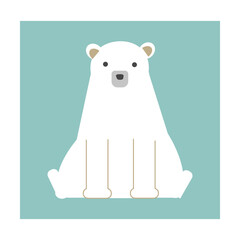 正面からのシロクマのイラスト