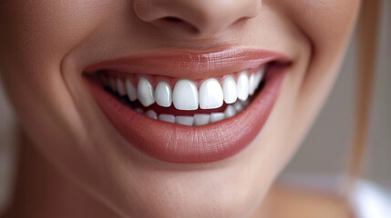 Dental care - Beautiful smile of healthy woman, teeth, oral hygiene, dentistry