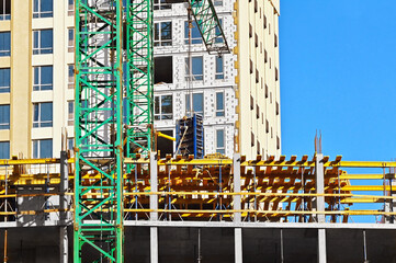 Crane and building construction