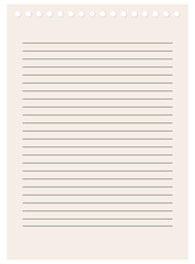 Naklejka premium Notebook paper flat illustration isolated on white background.