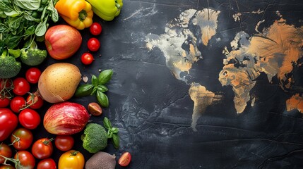 World Vegetarian Day Concept. Background for Healthy Food Concept