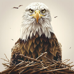 Obraz premium bald eagle in the nest