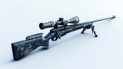 sniper rifle on white background in high resolution and quality