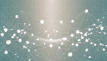 Obraz premium Blue abstract background with a cyber network grid and connected particles,global data connections concept.