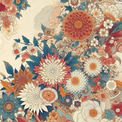 トラディショナルな日本の着物の図柄