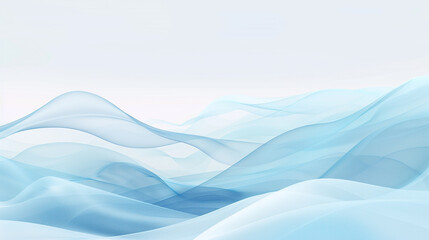 A calming sky blue abstract wave background with a white backdrop.