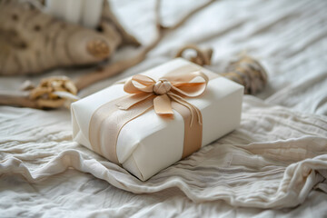 Handmade gift wrapped with care tied with decorative ribbon showcasing thoughtfulness and effort