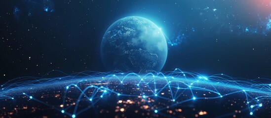 Obraz premium Global Network Connectivity in Space