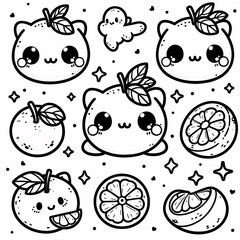 Fototapeta premium Fruit Fun: Simple and Cute Coloring Pages