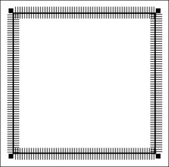 Black and white square frame. Copy space. Design element for your artwork. Vector clip art.