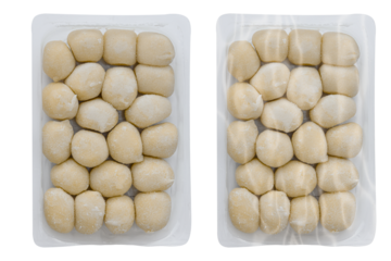 Mockup of gnocchi package isolated on white background