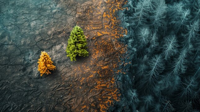 An impactful visual of deforestation and its effects on biodiversity