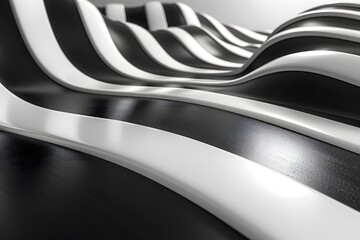 Black and white stripes futuristic background