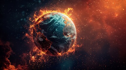 Obraz premium The Earths warming climate is a result of human activities such as deforestation and industrial pollution