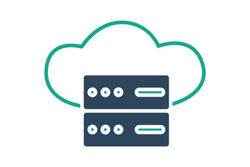 cloud server icon. icon related to information technology. solid icon style. technology element vector illustration