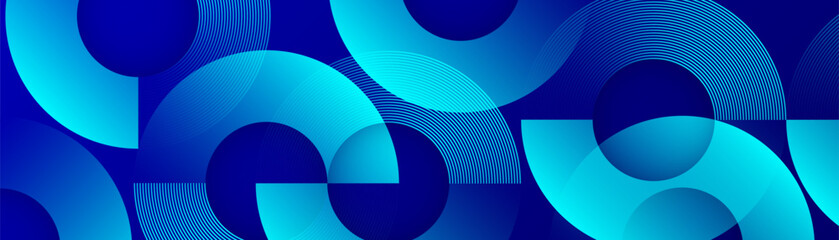 Circle abstract background. Blue gradient circular shape elements. Minimalist geometric pattern. Modern design. Suit for presentation, brochure, cover, wallpaper, website, business, backdrop