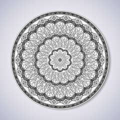 Mandala Art Coloring Page Vector