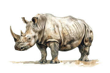 Obraz premium rhino vintage drawing illustration artwork