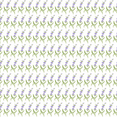A sprig of lavender. Purple flower. Seamless pattern. Vector illustration.