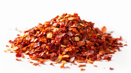 Fototapeta premium pile of chili spices isolated on white 