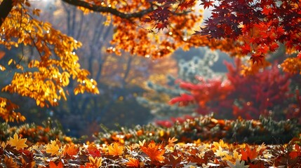 an autumn season leaf plant scene