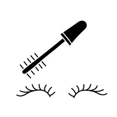 Cosmetic make up eyelash black hand drawn icon