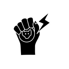 Hand holding coin black hand drawn icon