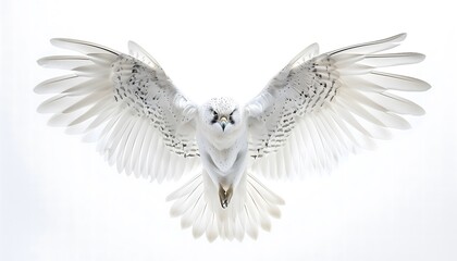 Snowy White Hawk in Flight