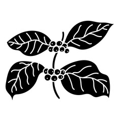 Coffee plant black hand drawn icon
